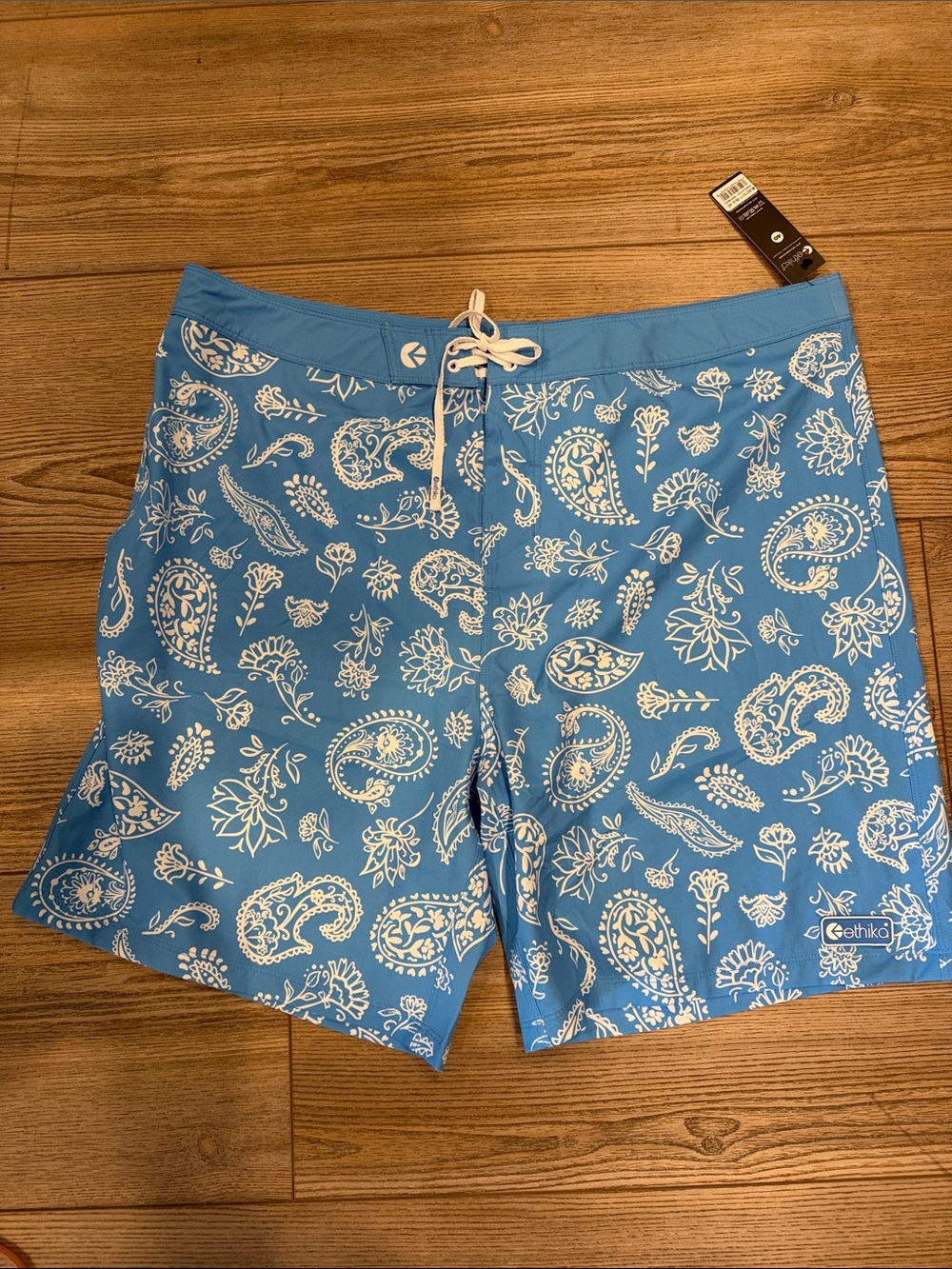 ethika Blue Paisley Swim Board Shorts